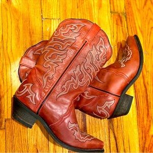 Rust Leather Cowboy Boots. Great condition.